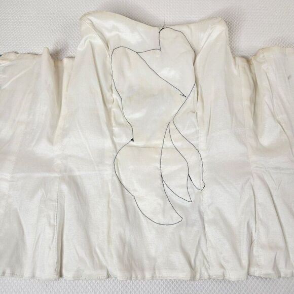 Vintage Smurf Smurfette Lace Up Over Bust Corset Top White Womens M Cosplay - Picture 6 of 9